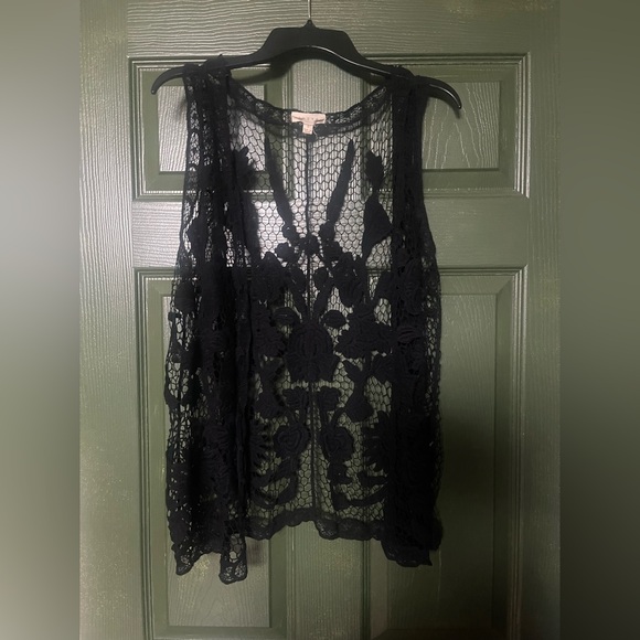 Adiva Jackets & Blazers - NEW Nwot Black Lace Crochet Lace Vest
